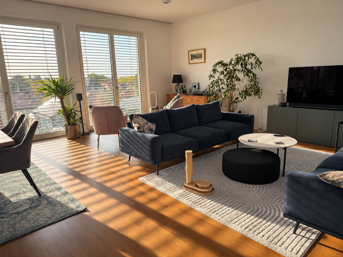 Wohnzimmer aktuell möbliert
