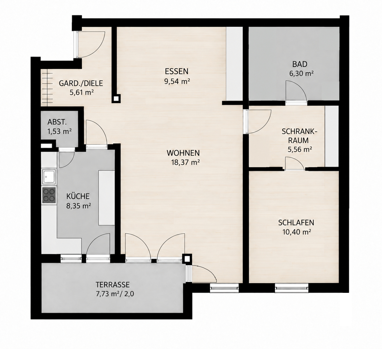 Objekt-ID 2152, Soutterainwohnung Schriesheim, Grundriss