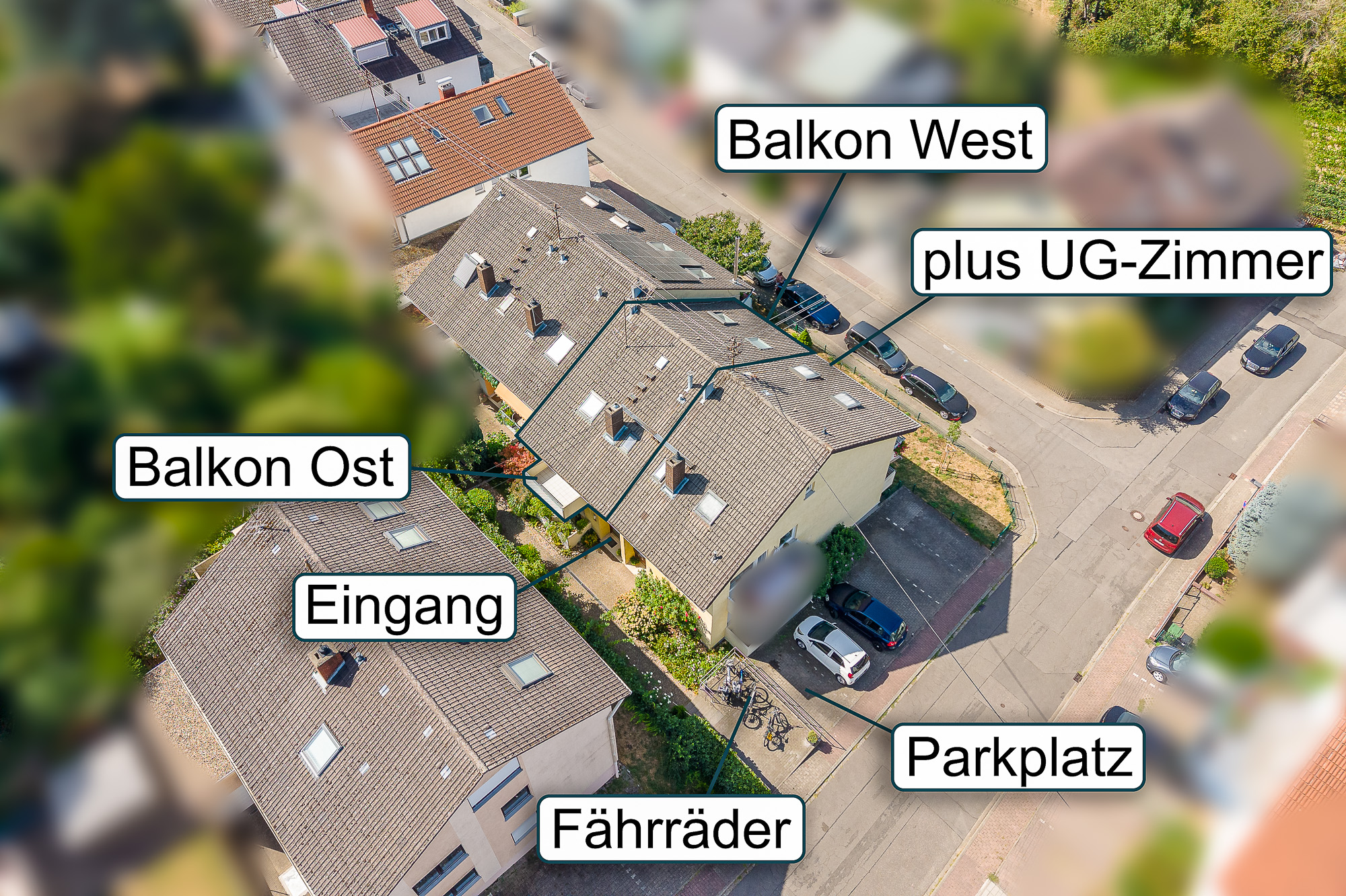 Objekt-ID 2150 Maisonettewohnung Dossenheim, Vogelperspektive