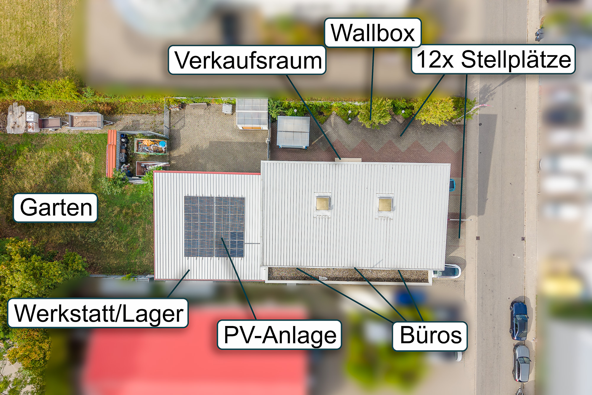 Objekt-ID 2147 Gewerbeimmobilie Heddesheim, Aufteilung