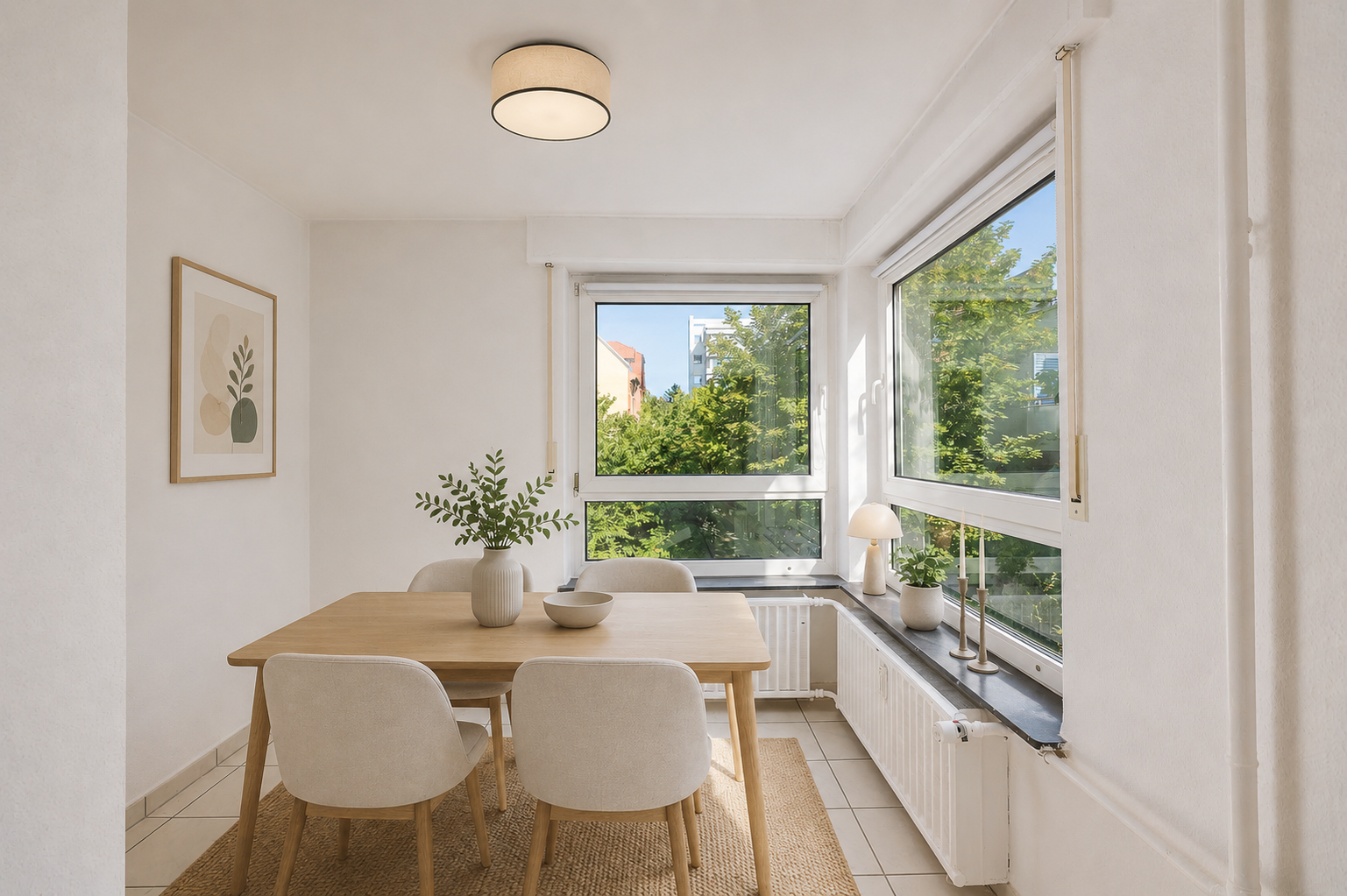 Virtuelles Home Staging Essbereich | Eigentumswohnung Heidelberg